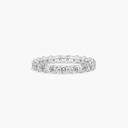 14K White Gold low dome Basket Lab-Grown Diamond Eternity Ring (2 CTW F-G / VS2-SI1)