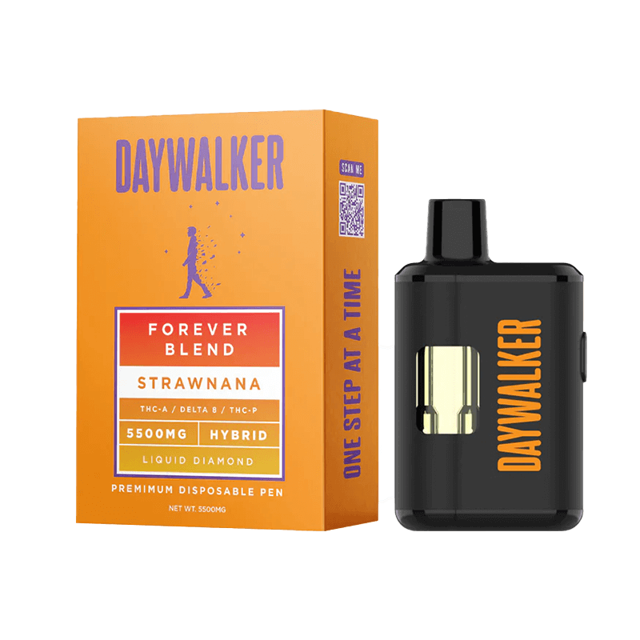 Liquid Diamonds THC Vape Pen with THC-A + Delta 8 + THC-P - Strawnana - Hybrid 5.5g - Daywalker