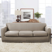 Ultimate Stretch Leather Four Piece Sofa Slipcover | Form-Fitting | Machine Washable - Outlet