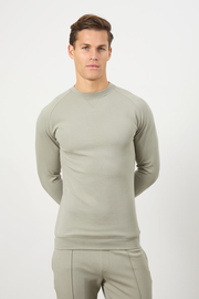 Interlock Crew Neck Sweat in Smoky Sage