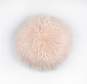 16 inch Round Pillow Cover: Blush Shag