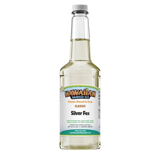 Silver Fox Shaved Ice & Snow Cone Flavored Syrup - Quart