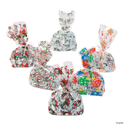 5 1/2 x 11 Bulk 72 Pc. Holiday Pattern Multicolor Cellophane Bags