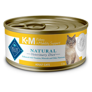 Blue Buffalo Natural Veterinary Diet K+M Kidney + Mobilty Support Formula Chicken Wet Cat Food, 5.5 oz., Case of 24