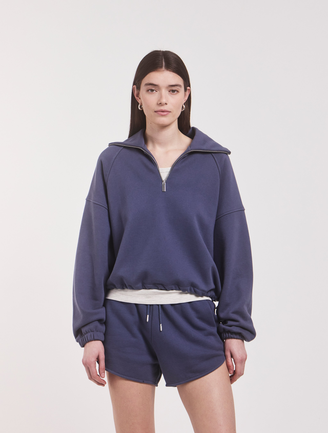 Classic Half Zip Sweatshirt in Summer Navy