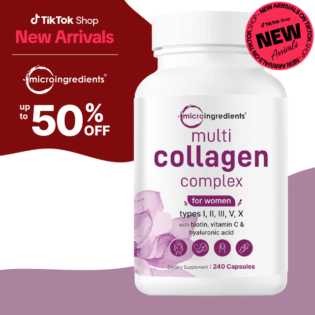 Micro Ingredients Multi Collagen Complex for Women, 240 Capsules