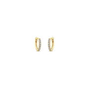 14k Pavé Diamond Hinge Huggie Hoops