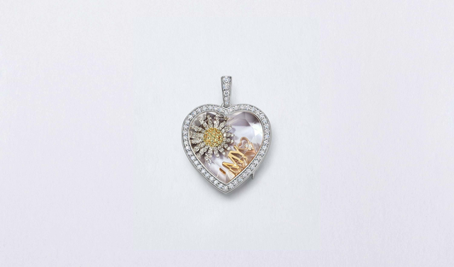 Diamond Eros Heart White Gold Locket 18k