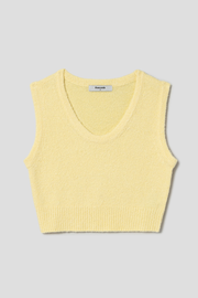 Scoop Neck Knit Vest Yellow