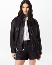 Aria Leather Bomber Jacket