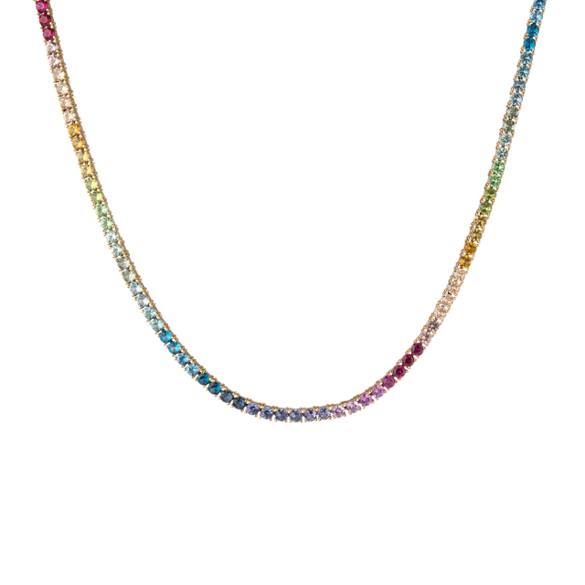 Ombré Rainbow Tennis Necklace