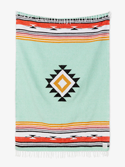 Teal Baja Mexican Blanket