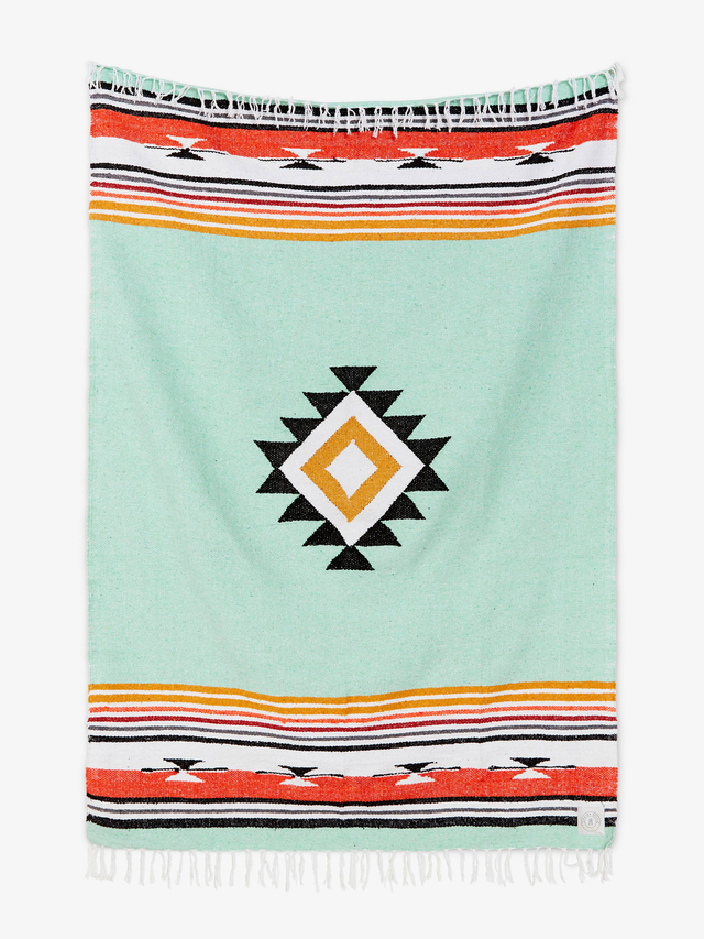 Teal Baja Mexican Blanket