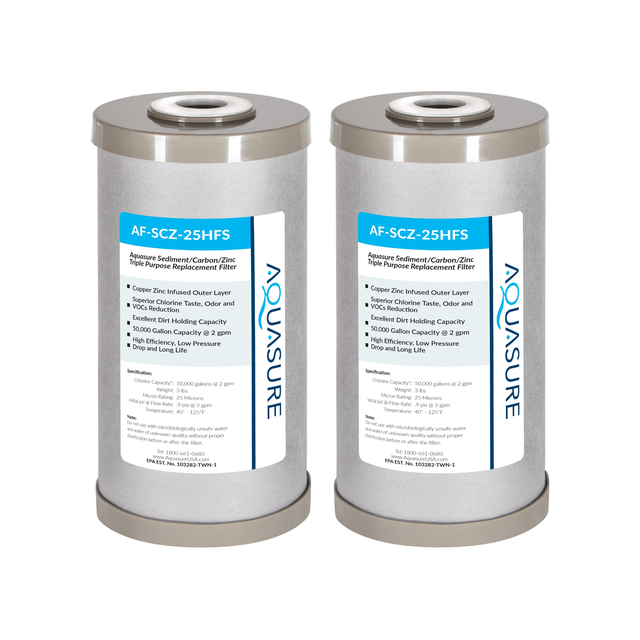 Fortitude V2 Series | Sediment/Carbon/Zinc Triple Purpose Replacement Filter - Standard (2-Pack)