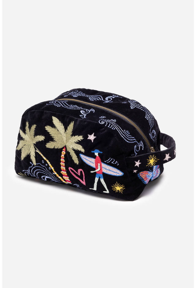 CALIFORNIA COTTON VELVET MAKEUP BAG