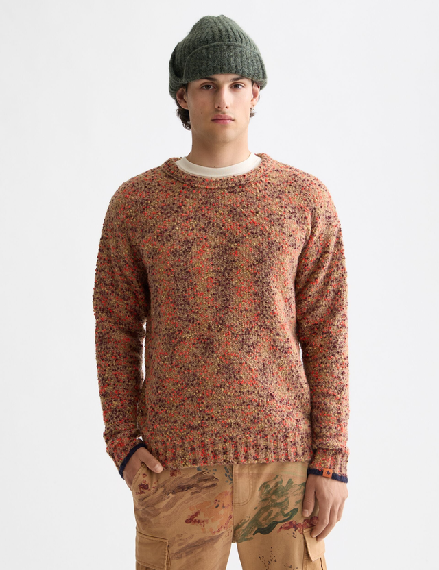 chunky slub dropped shoulder pullover