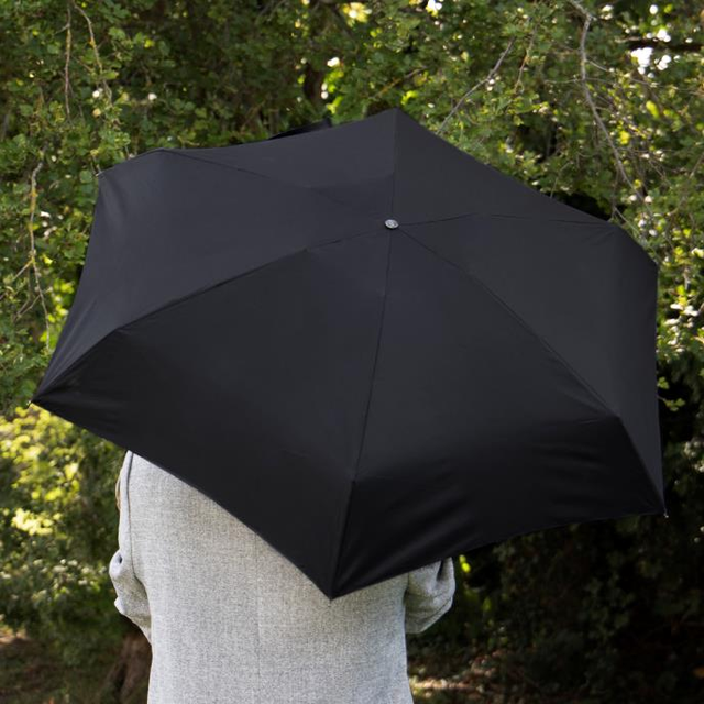 totes X-TRA STRONG Mini ECO-BRELLA® Plain Black Umbrella