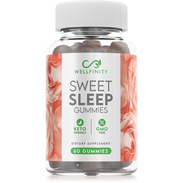 Wellfinity Sweet Sleep Gummies for Adults – Vegan, Melatonin & L-Theanine Sleep Aid with Jujube Seed, Lemon Balm, Rose Petal – Supports Relaxation & Restful Sleep – Tasty & Chewable Gelatin-Free Gummies (60 CT)