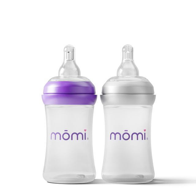 mōmi breast-like bottle sets, 4oz plastic