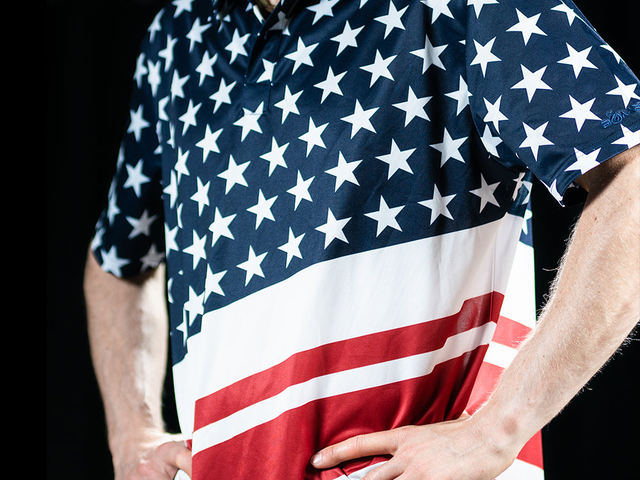 BombTech Golf American Flag Polo Shirt