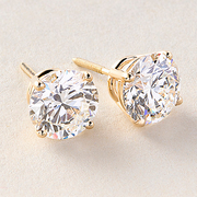 Peace Jewelers 14K Gold Choice Of Carat Weight Cultured Diamond Stud Earrings Size 1.5 Carat In White Gold
