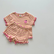 Fruit Stripe Ruffle Baby Summer Set