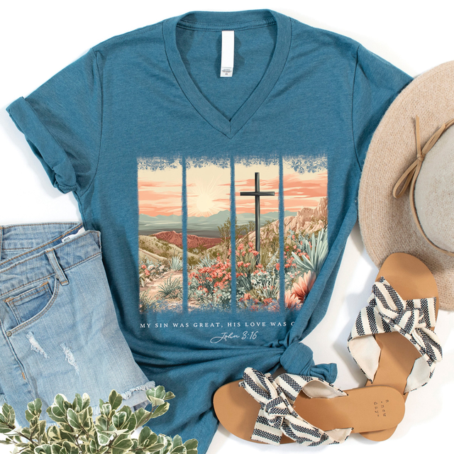 His Love Was Greater V-Neck