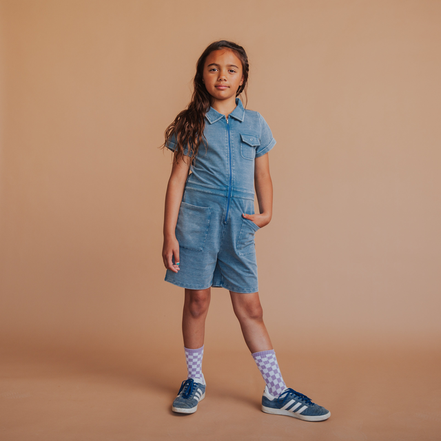 Coverall Shortie - Indigo Washed Denim