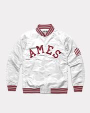 AMES Arch Iowa State Vintage White Letterman Jacket