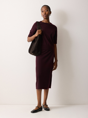 Fine Merino Wrap Skirt | Burgundy