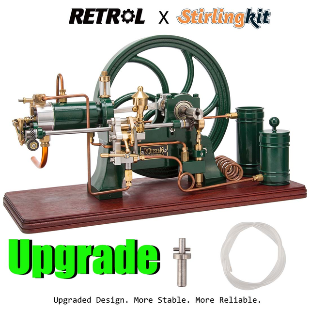 RETROL 16cc Horizontal 4-Stroke Diesel Stationary Engine Model Water-Cooled ICE Engine D16
