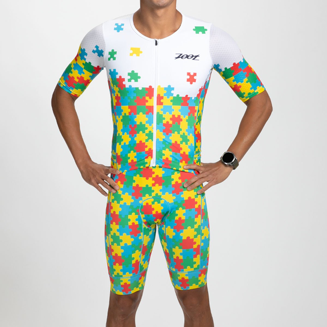 Men's Ltd Tri Aero Fz Racesuit - Autism Puzzle