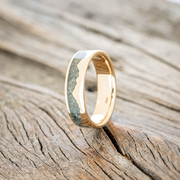 "HELIOS" - CRUSHED MOSS AGATE MOUNTAIN RANGE WEDDING BAND