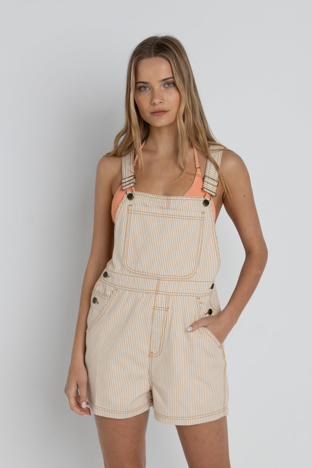 Willa Stripe Short Overall Sand