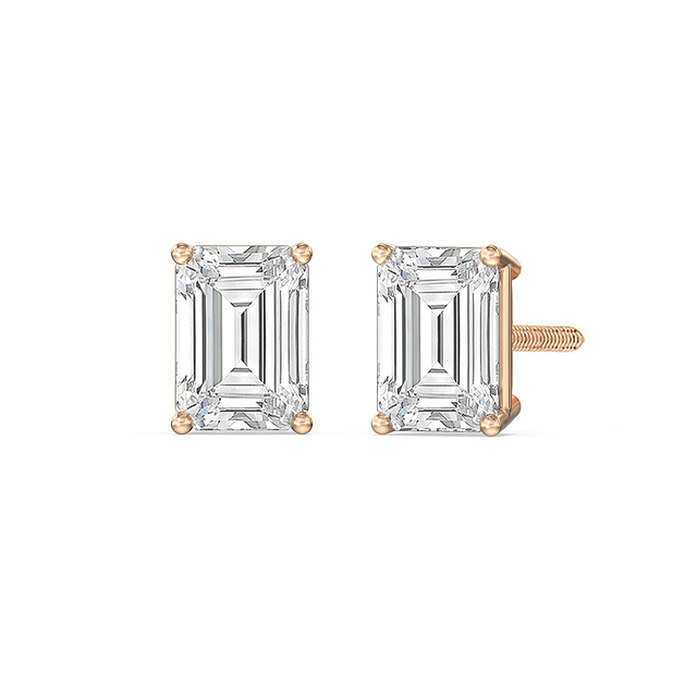 Classic Emerald Stud Earrings (F/G VS+)