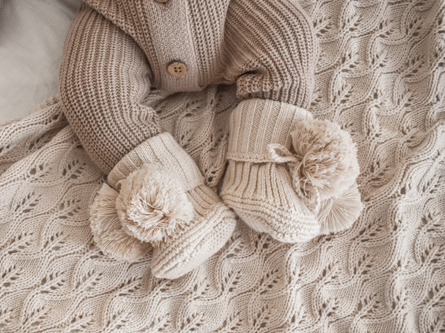 Little B's Pom Booties - Honey Milk