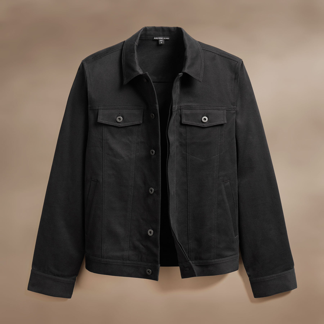 Cashmere Touch Cotton Jacket - Black