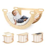 Joymor Wooden Pikler Triangle Set Montessori Climbing Adventure for Toddlers