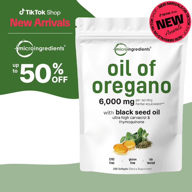 Micro Ingredients Oregano Oil with Black Seed Oil, 300 softgels