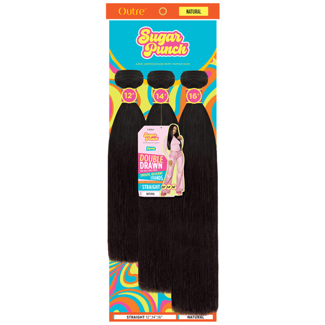 Outre Sugar Punch 100% Unprocessed Remy Human Hair Weaves - STRAIGHT MULTI