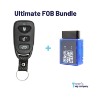 Ultimate Remote FOB Bundle with Programming Tool and Aftermarket 4 Button Remote FOB for Select Hyundai and Kia Vehicles (HYUFOB-4B-TR-200-K-UKB)