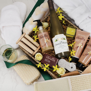 Epitome of Luxury Spa & White Wine Gift Basket