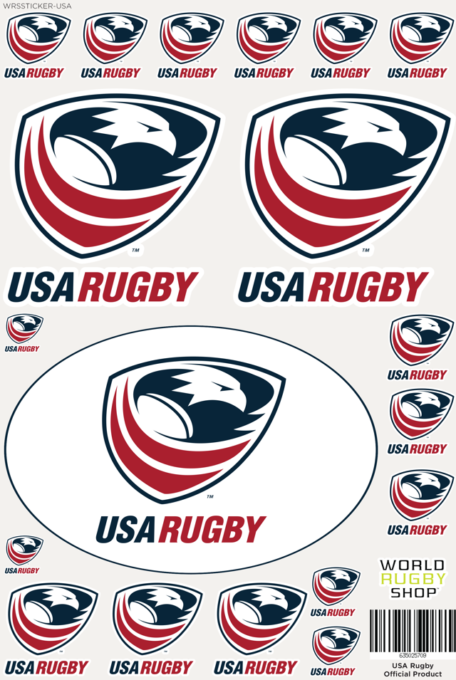 USA Rugby Sticker Sheet - 19 Stickers