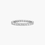 14K White Gold Shared Prong Contour Lab-Grown Diamond Eternity Ring (1.00 CTW F-G / VS2-SI1)