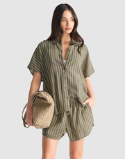 D-Luxe Linen Blend Boxy Shirt