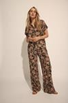 LTS Tall Rust Orange Floral Print Wide Leg Trousers