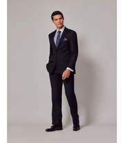 Black Twill Wool Classic Fit Suit