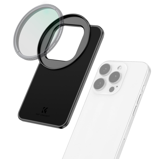 K&F Concept 6.1 inch Magnetic Lens Filter Mount Adapter Compatible with iPhone and 67mm Threaded Filters, Compatible with 16/15/14/13/12, 16/15/14/13/12 Pro (Filter Not Included)