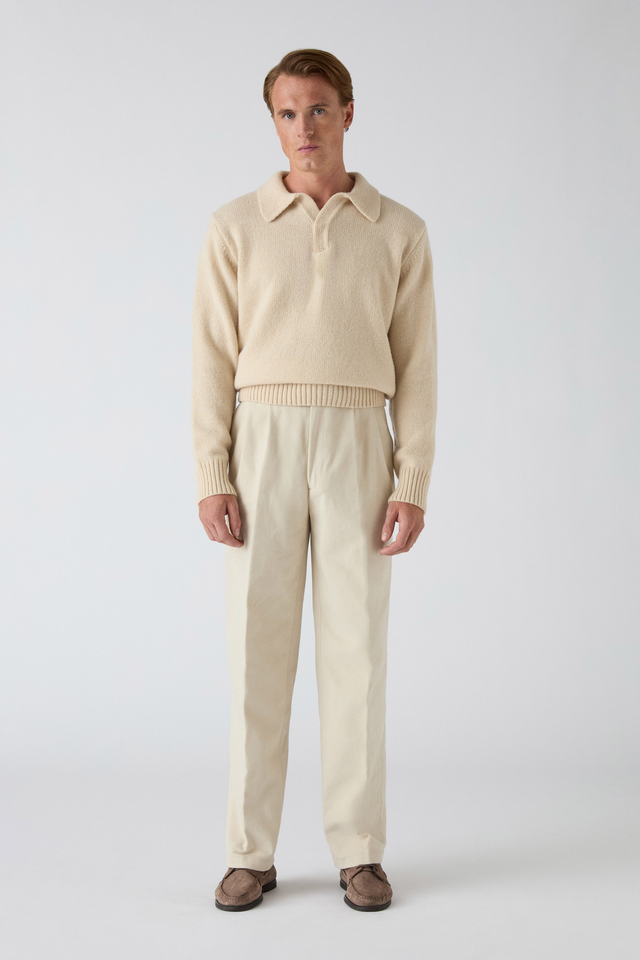 Antonello Cotton Trousers - Cream
