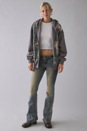 UO Dusty Mystical Graphic Oversized Zip-Up Hoodie Sweatshirt